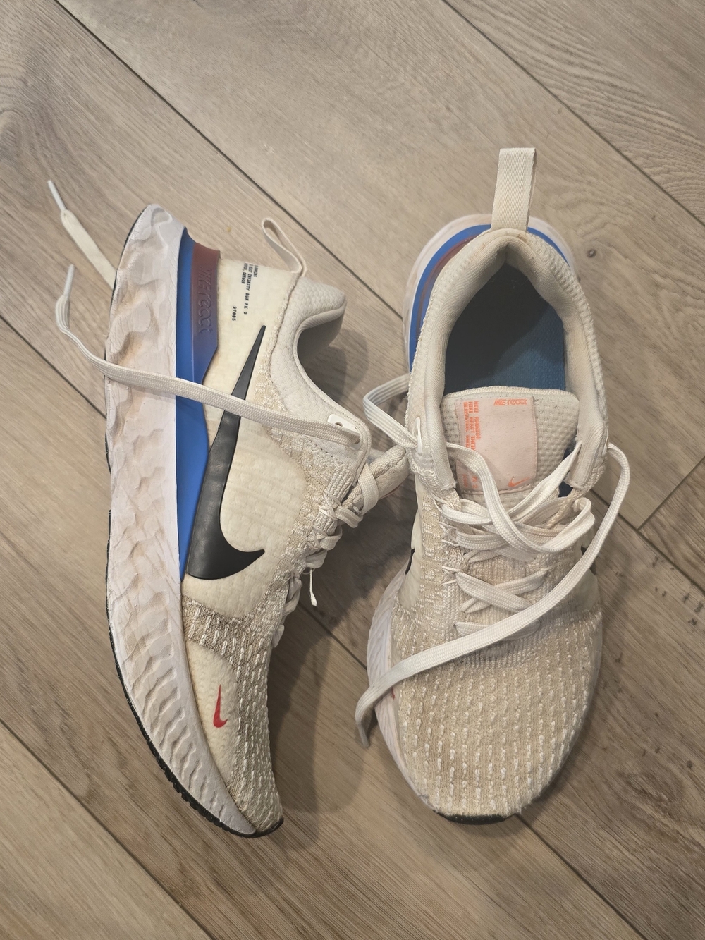 Nike React Neutral/Blue Running Sneakers